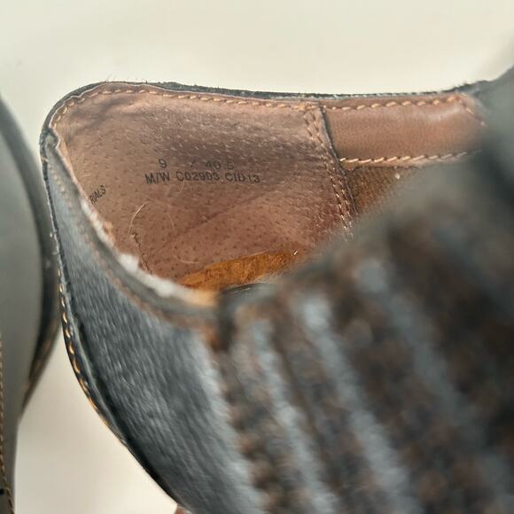 B.O.C by Born Sorla Black Chunky Heel Pebble Leather Ankle Booties Size 9 - Picture 7 of 8